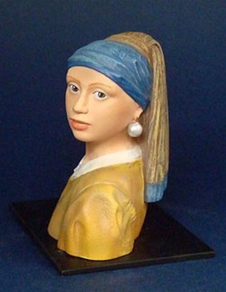 Sculptures Vermeer Girl with the pearl earring portraiture busts statues